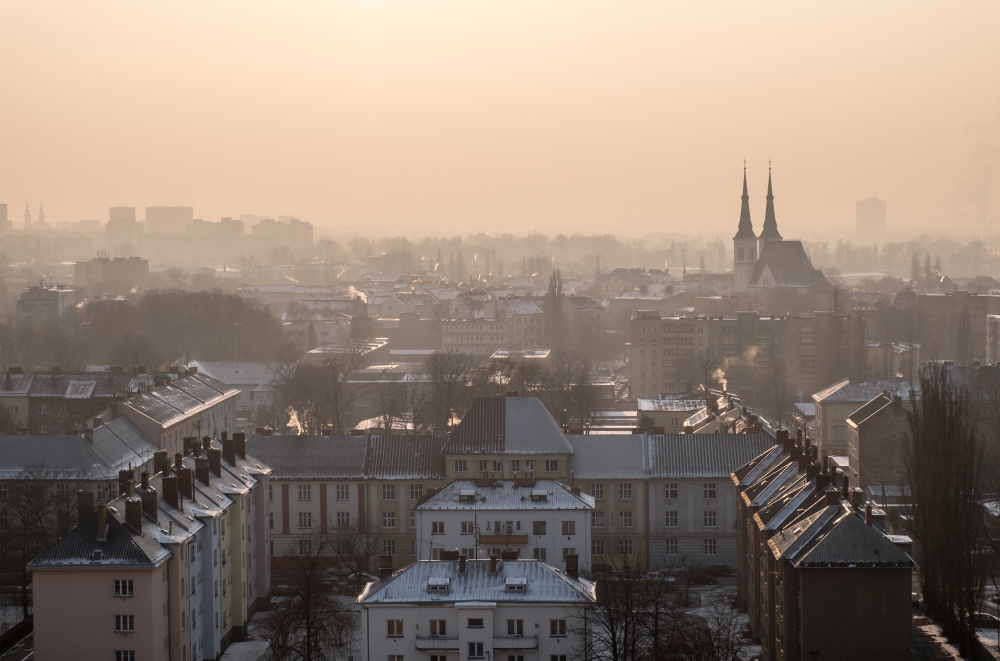 Ostrava zahalená ve smogu